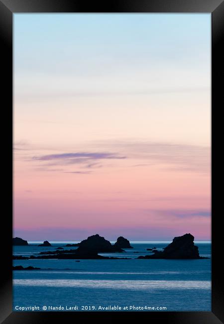 Pouldu Beach Sunset Framed Print by DiFigiano Photography