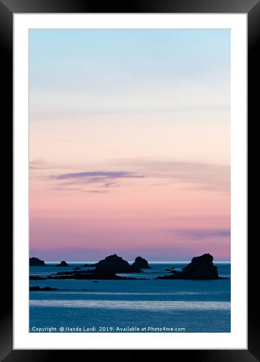 Pouldu Beach Sunset Framed Mounted Print by DiFigiano Photography