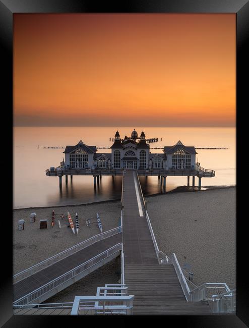 Sellin Pier Sunrise Framed Print by DiFigiano Photography