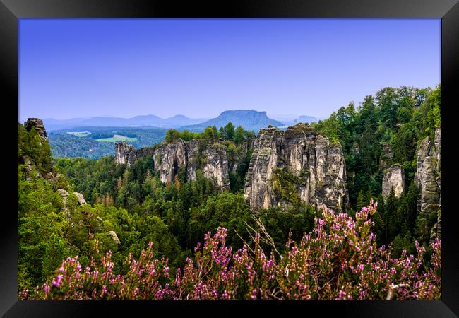 Elbsandstein Mountain Evening Framed Print by DiFigiano Photography