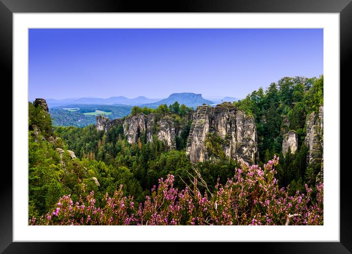 Elbsandstein Mountain Evening Framed Mounted Print by DiFigiano Photography