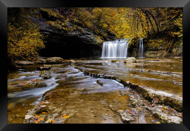 Le Gour Bleu Falls Framed Print by DiFigiano Photography