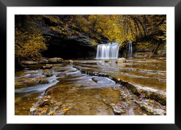 Le Gour Bleu Falls Framed Mounted Print by DiFigiano Photography