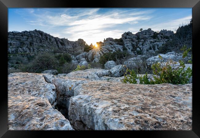 Evening Sun At El Torcal Framed Print by DiFigiano Photography