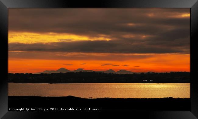 Copeland Islands Sunset Framed Print by David Doyle