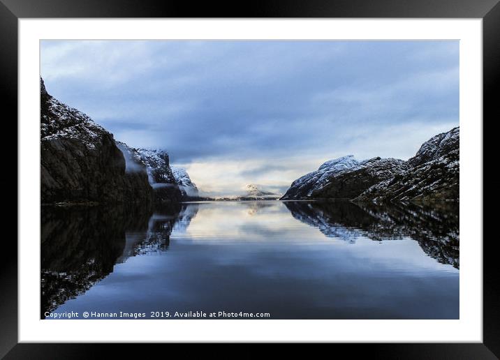 Norway Fjord in winter Framed Mounted Print by Hannan Images