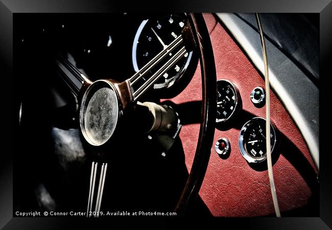 Classic Car Interior Framed Print by Connor Carter