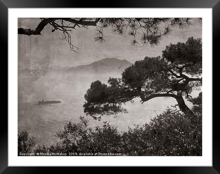 Africa in the mist, Old photo style. Framed Mounted Print by Monica McMahon