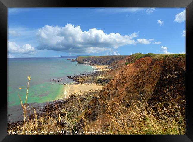 North Cliffs, Cornwall. Framed Print by Monica McMahon