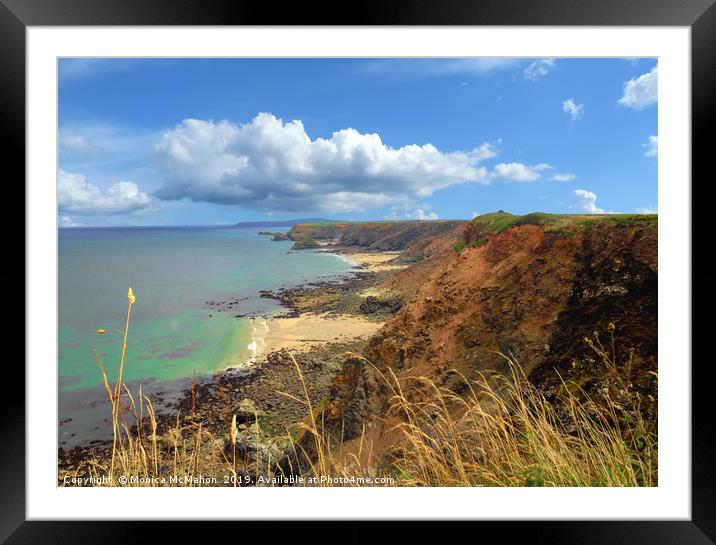 North Cliffs, Cornwall. Framed Mounted Print by Monica McMahon