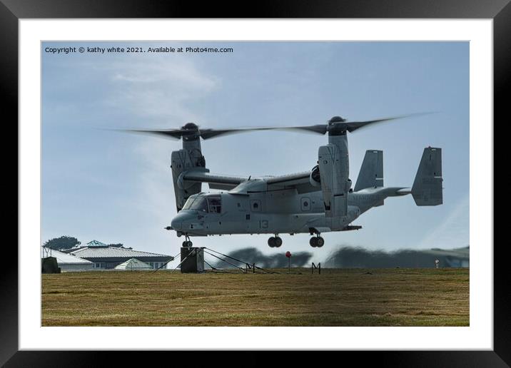 V-22 Osprey,Bell Boeing V-22 Osprey, Framed Mounted Print by kathy white