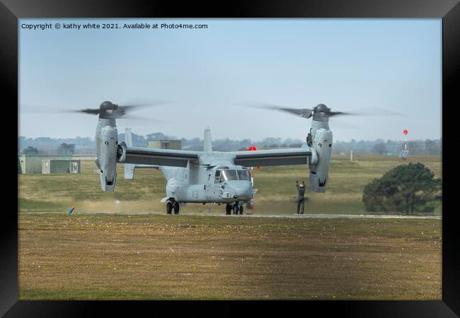 Bell Boeing V-22 Osprey Helicopter   Framed Print by kathy white