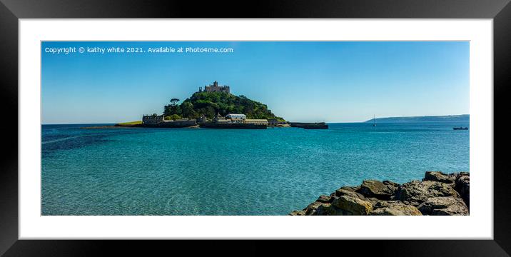 St Michaels mount Cornwall,summer day , Framed Mounted Print by kathy white