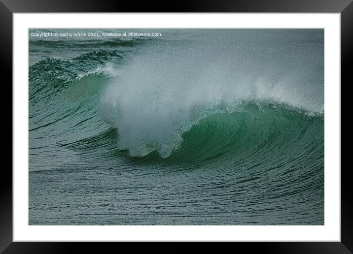 Cornwall waves,abstract beach Framed Mounted Print by kathy white