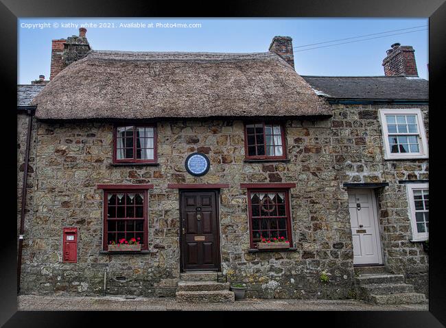 Bob Fitzsimmons,Cottage Helston Cornwall Framed Print by kathy white