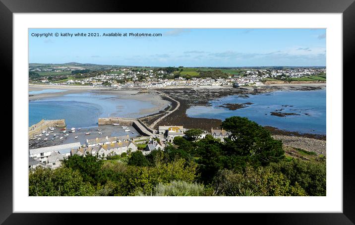 marazion from st michael's mount Framed Mounted Print by kathy white