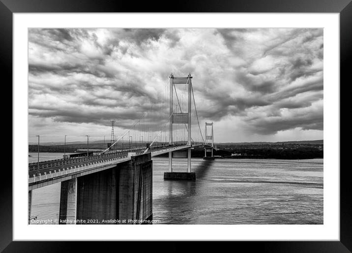The Severn  suspension bridge  Framed Mounted Print by kathy white