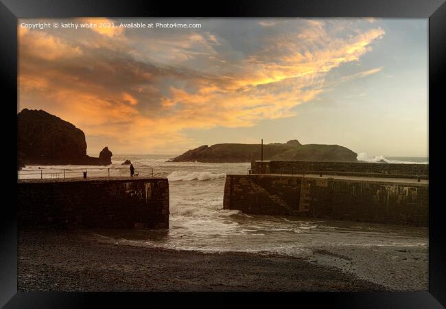 Beautiful Mullion sunset Framed Print by kathy white