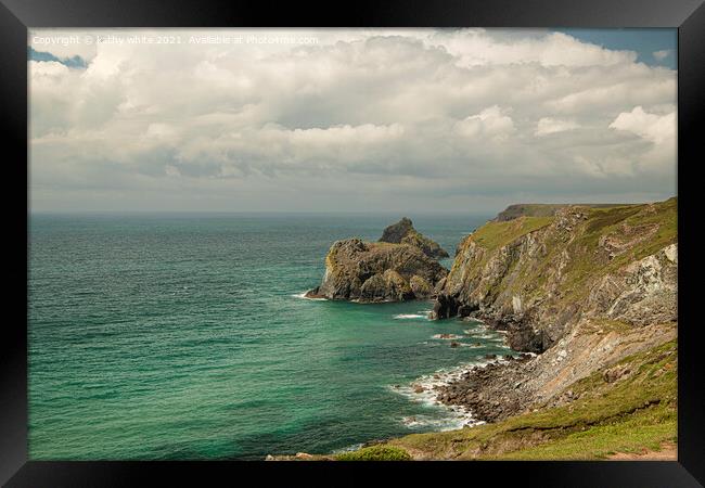 Kynance Cove  Cornwall,  Framed Print by kathy white