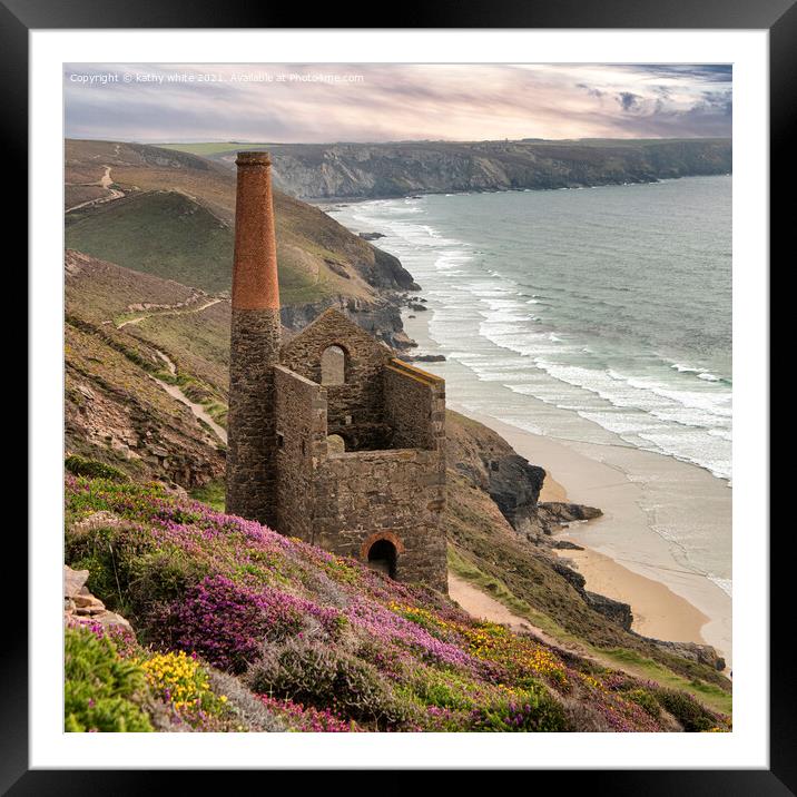 St Agnes, Wheal Coates, Framed Mounted Print by kathy white