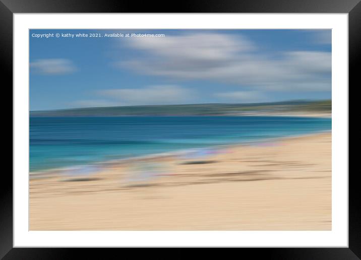 Day at the beach Framed Mounted Print by kathy white