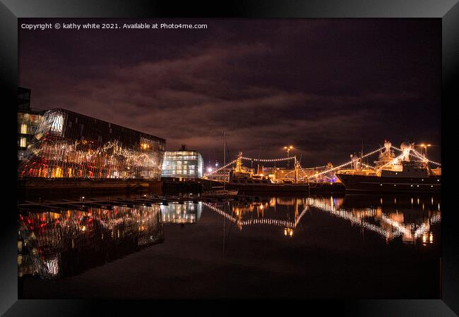 Harpa Concert Hall  Reykjavik Iceland  Framed Print by kathy white