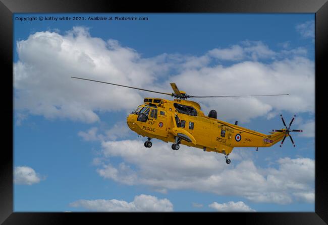 Westland Sea King helicopter,Royal Navy Search and Framed Print by kathy white