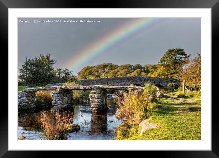 Post Bridge Dartmoor, Dartmoor National Park Framed Mounted Print by kathy white