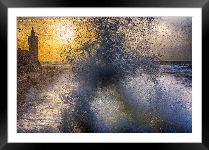 Majestic Winter Storm Framed Mounted Print by kathy white