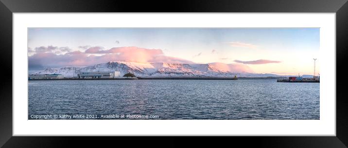 Reykjavik Iceland, harbour Framed Mounted Print by kathy white