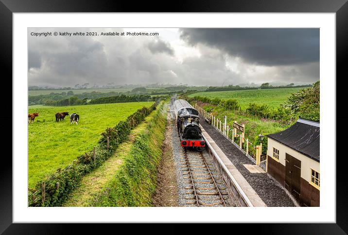 Cornwall  steam train Framed Mounted Print by kathy white