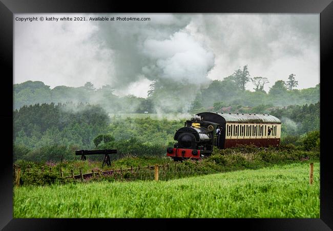 Cornwall  steam train Framed Print by kathy white