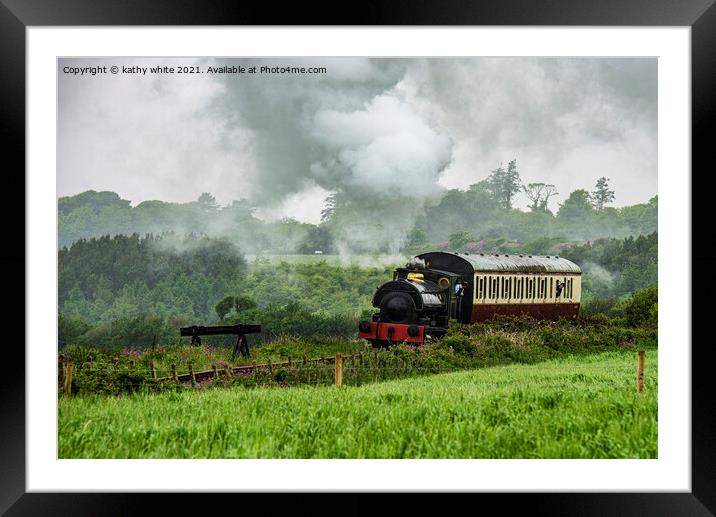 Cornwall  steam train Framed Mounted Print by kathy white