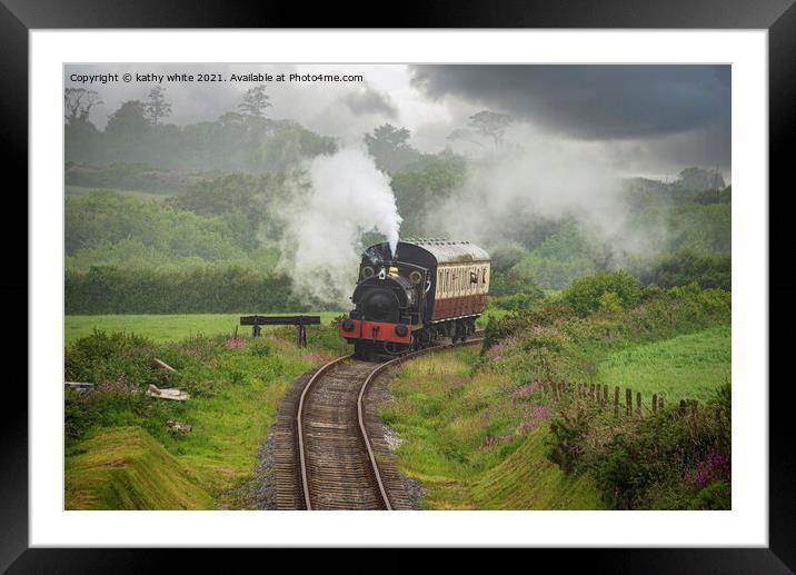 Cornwall  steam train Framed Mounted Print by kathy white