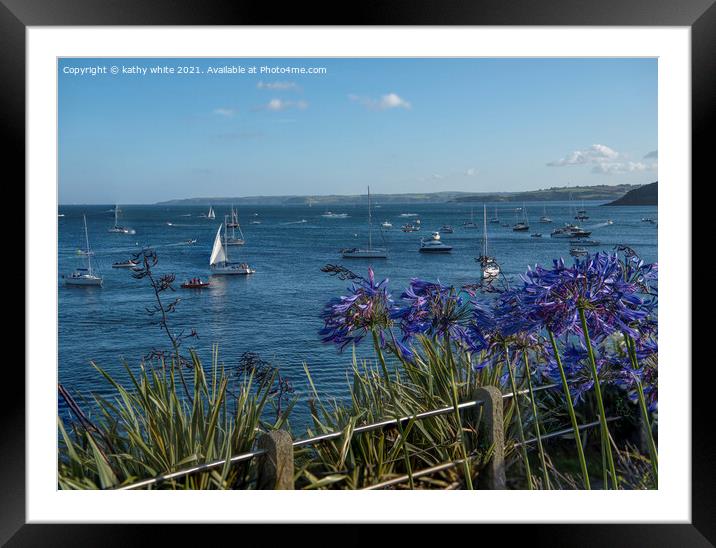 Sailing in Falmouth Cornwall Framed Mounted Print by kathy white