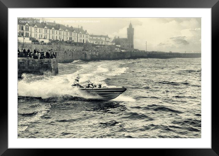 Porthleven Harbour Cornwall Framed Mounted Print by kathy white