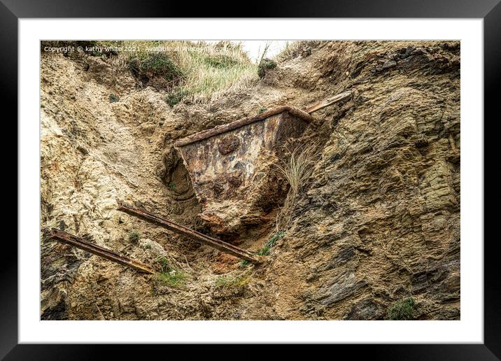 Tin extraction at Gwithian.100-year-old cart  Framed Mounted Print by kathy white