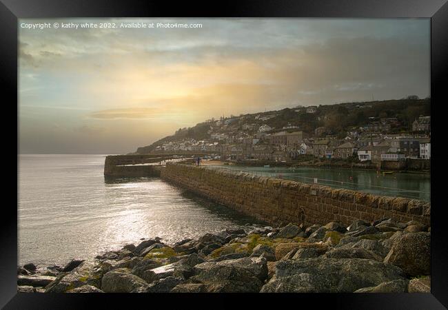  Mousehole harbour, Cornwall , Framed Print by kathy white