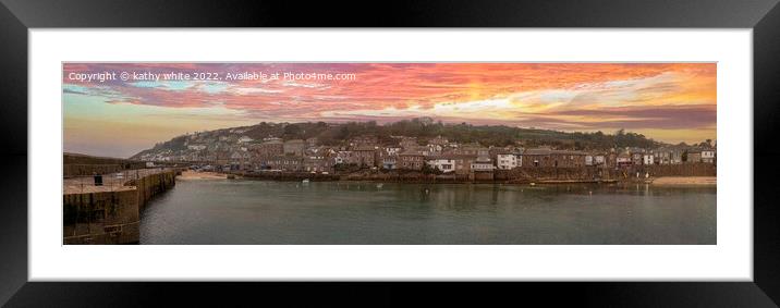  Mousehole harbour, Cornwall Framed Mounted Print by kathy white