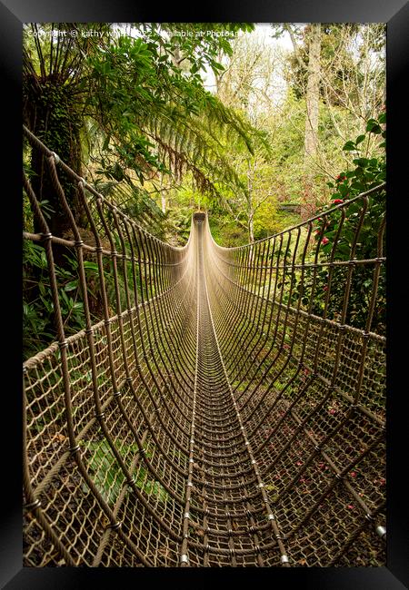 Rope Bridge Framed Print by kathy white