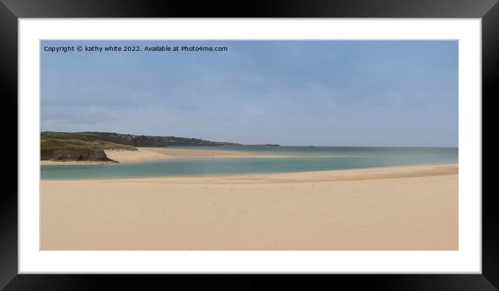 Hayle Beach Cornwall, Framed Mounted Print by kathy white