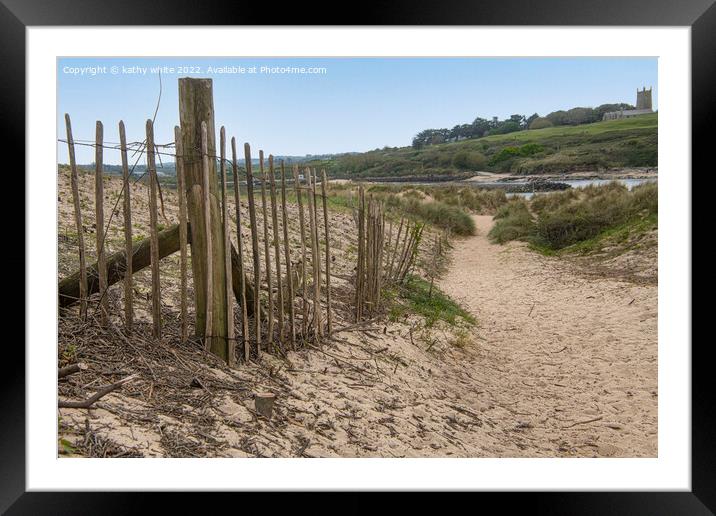 gwithian cornwall Cornwall,Cornish beach Framed Mounted Print by kathy white