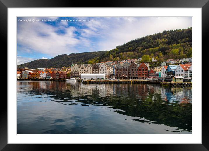 Colour of Bergen Norway Framed Mounted Print by kathy white