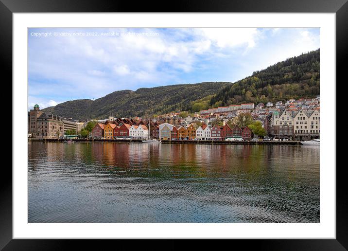 Bergen Norway Framed Mounted Print by kathy white