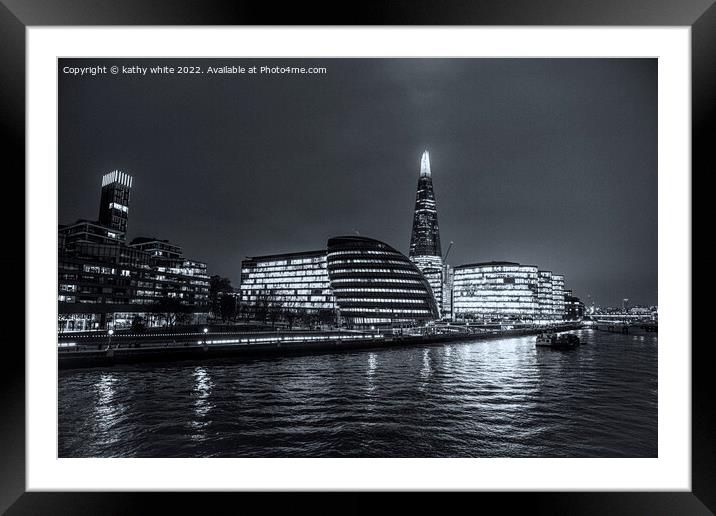 The Shard black and white Framed Mounted Print by kathy white