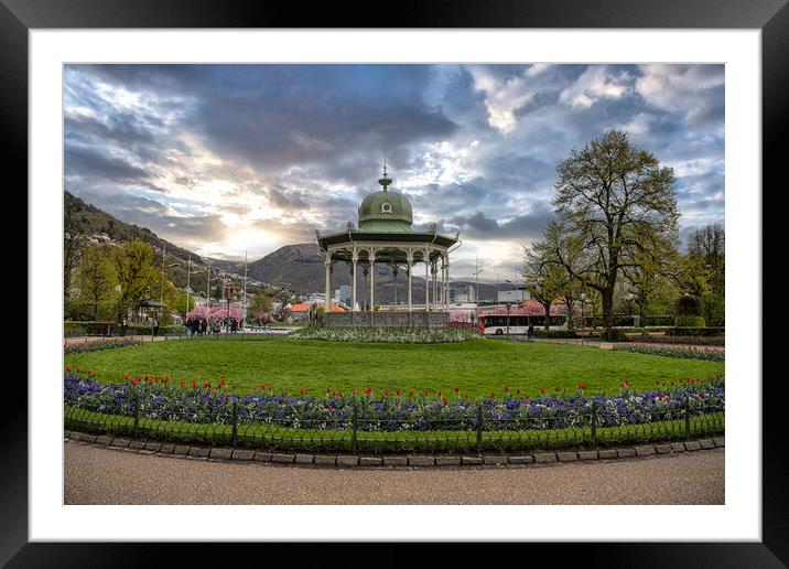 Bergen Norway bandstand Framed Mounted Print by kathy white