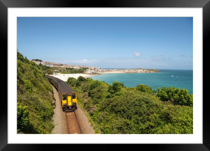 Journey through the Coastal Haven,St Ives, Framed Mounted Print by kathy white