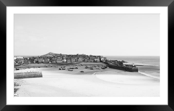 Town Beach St.Ives Cornwall Framed Mounted Print by kathy white