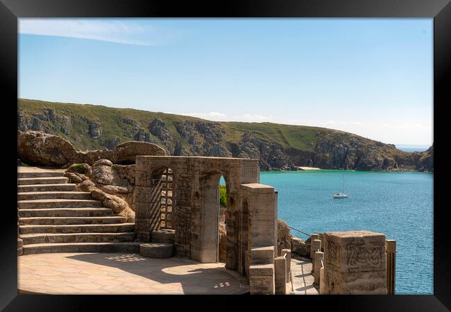The Minack Theatre centre stage Framed Print by kathy white