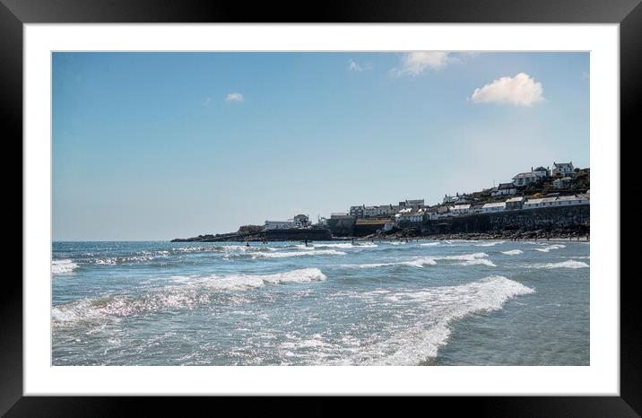 Beautiful Cornish beach, Coverack Cornwall, Framed Mounted Print by kathy white